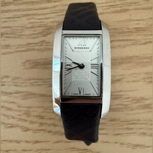 Burberry Black and Silver Rectangular Watch